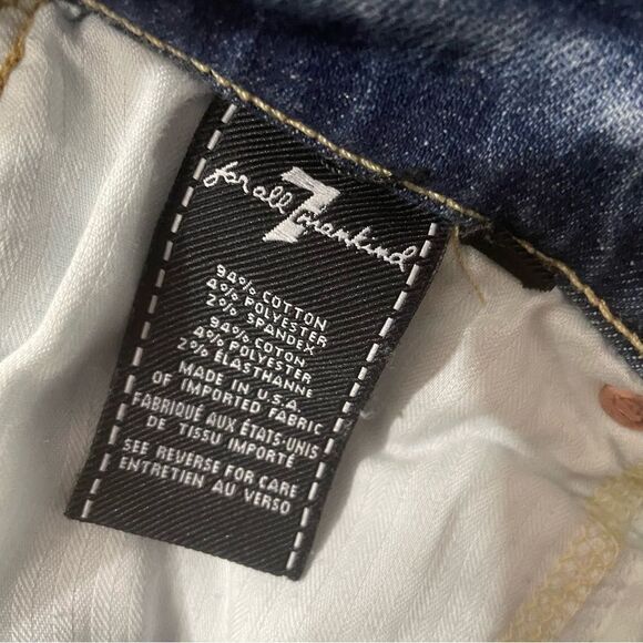 7 For All Mankind Cropped Boot Cut Fringe Ankle Jeans Size 25 - Picture 8 of 8